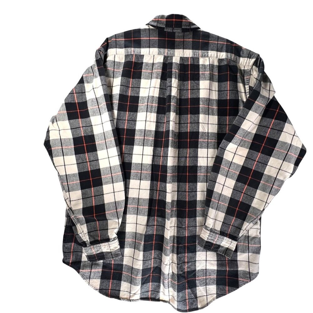 Ralph Lauren Polo Jeans Co XL Plaid Button-Up Shirt XL Long Sleeve Black Orange - Picture 3 of 12